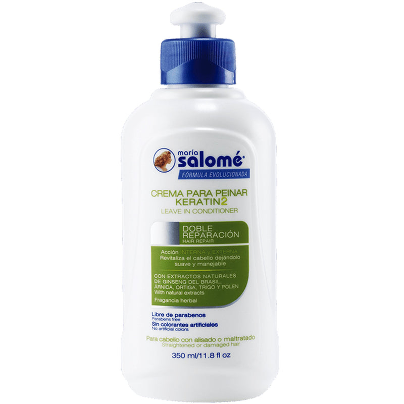Maria Salome Keratin2 Hair Repair and Loss Prevention kit of Shampoo 13.5 fl.oz. - Conditioner 13.5fl.oz. - Cream 11.8 fl.oz. Natural Products for Thinning Hair