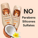 ETNIKER Afro-textured, Curly & Wavy hair Wash Kit: Styling Cream, Nourishing Shampoo, and Deep Conditioning Mask with Coconut, Shea Butter & Monoi Oil. Free S&S Mineral Oil, Parabens (3piece Set)