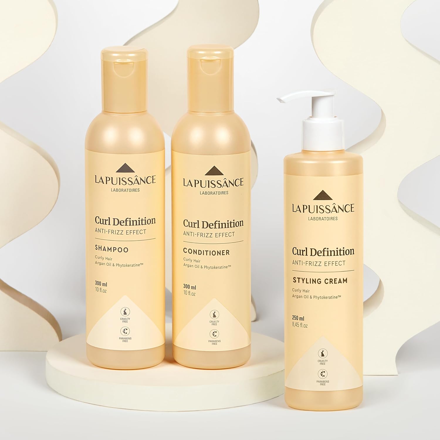 LA PUISSANCE Curl Definition Kit – Shampoo + Conditioner + Leave‑In Cream – Hydration, Frizz Control & Curl Enhancing System