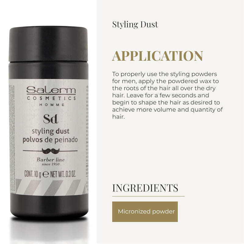 SALERM - Hair Styling Powder for Men - Homme Styling Dust - 10g/0.3 oz Matte Finish