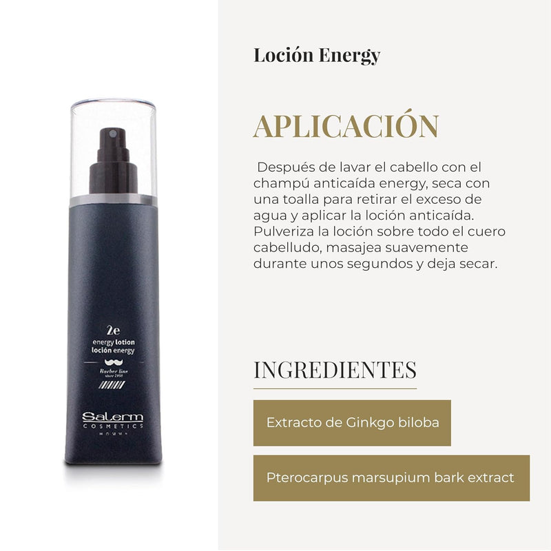 Salerm Homme Hair Loss Lotion 2 Energizing Capillary Treatment Spray, 200 ml