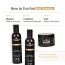 LA PUISSANCE Moroccan Argan Oil Shampoo, Conditioner, and Hair Mask Set with Hyaluronic - Nutrition, Hydrating, Moisturize for Dry Hair - High Rated Frizz Control Haircare - for Home and Salon Use