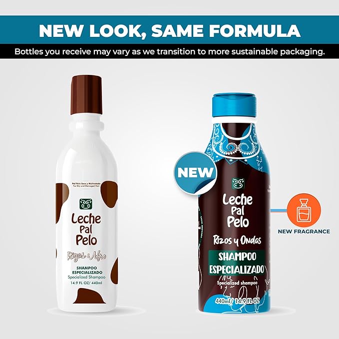 Leche Pal Pelo Rizos & Afro Specialized Shampoo - Shampoo Especializado para cabello seco y maltratado 14.9 oz.