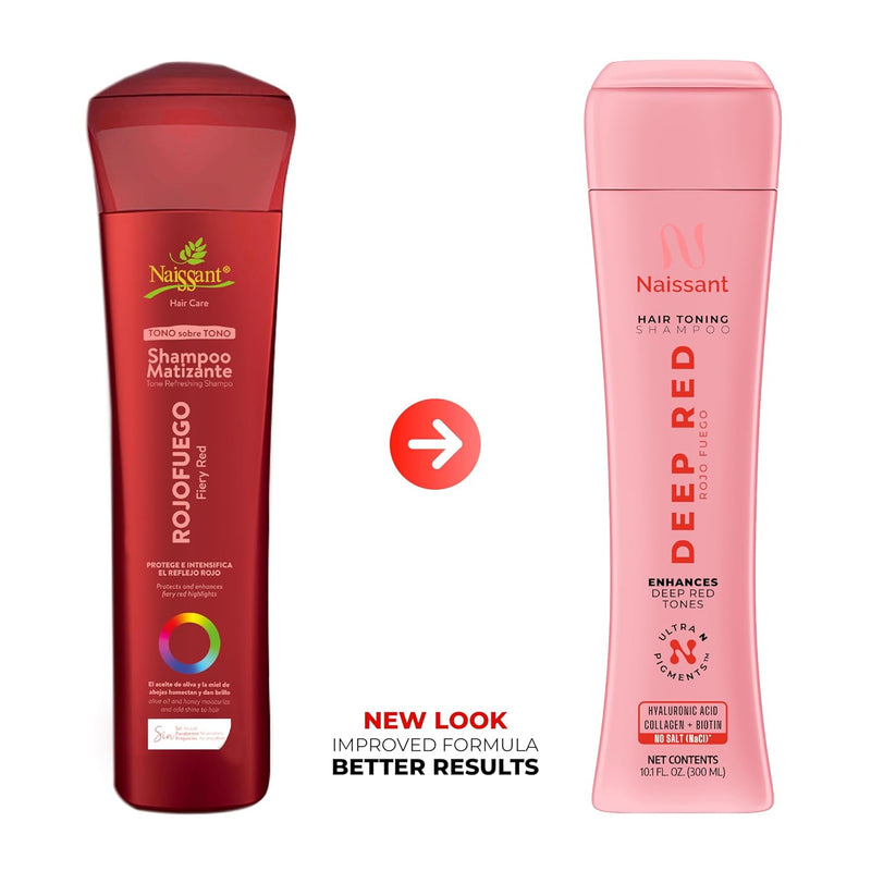 Naissant Deep Red Hair Toning Shampoo (Rojo Fuego) 10.1 Fl Oz