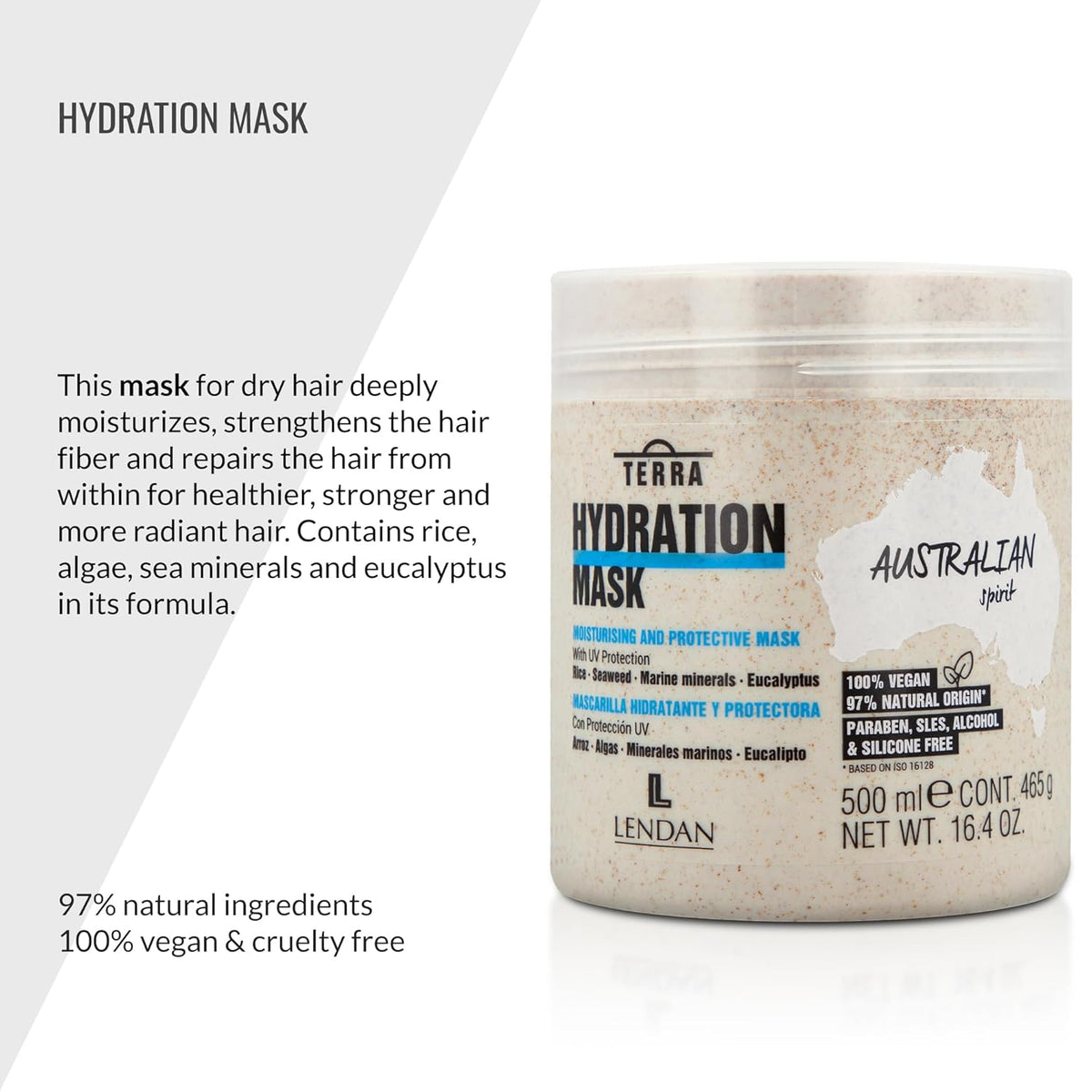 Lendan - Hydrating Hair Mask - Terra Hydration Mask - 500ml / 16.4 oz - for Dry and Damaged Hai