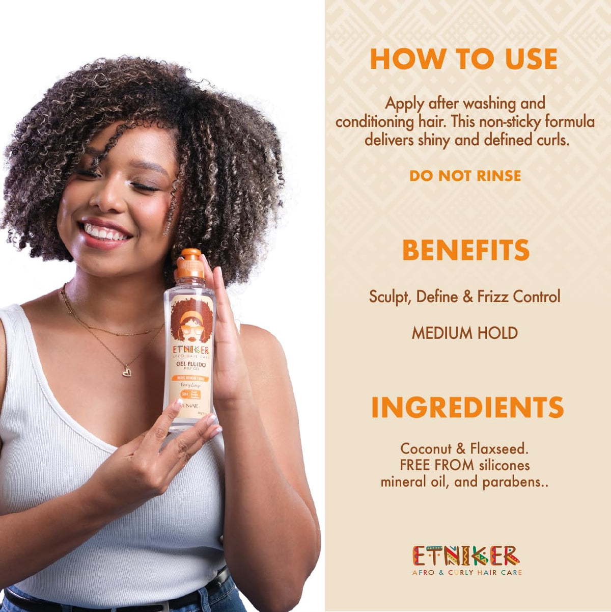 ETNIKER Ultimate Curl Bundle: Jelly Gel & Curl Defining Styling Cream | Sculpt, Define, and Moisturize for Perfectly Hydrated, Frizz-Free, and Long-Lasting Natural Curls | Coconut Oil, Shea Butter