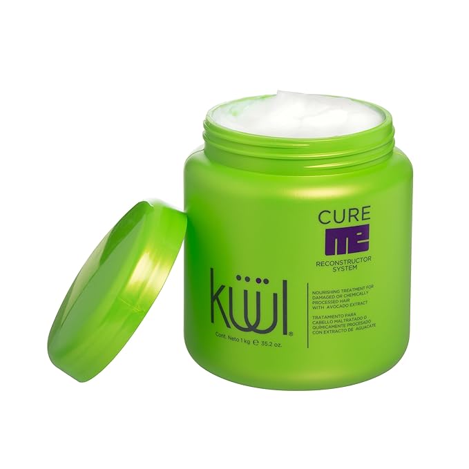 2 Packs Kuul Cure Me Reconstructor System TREATMENT For Damaged Hair With Avocado 35.2 oz Each