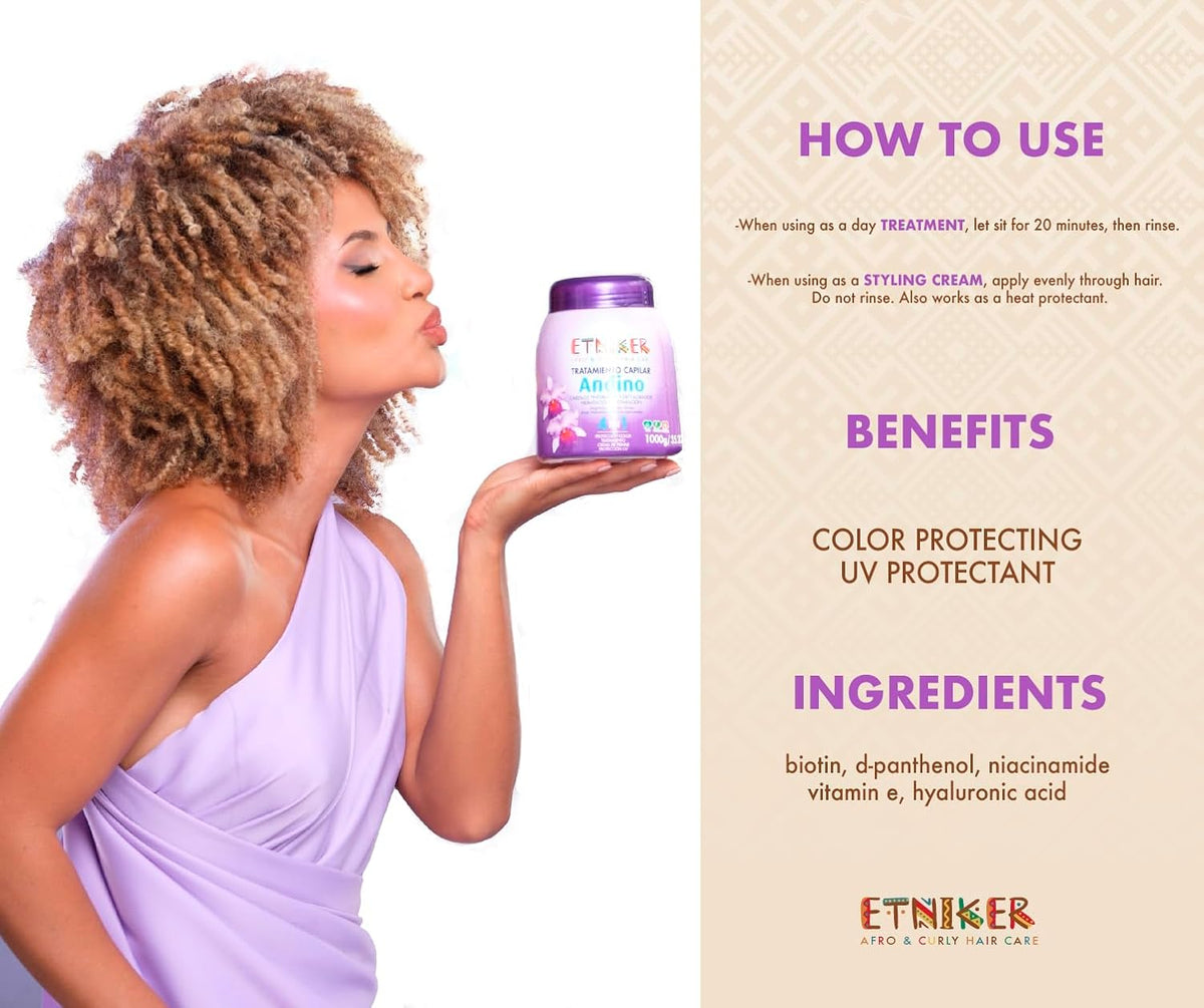 Etniker Andino + Hydroelixir Hair Care Bundle: 4-in-1 Hydrating & Repairing Treatment (35 oz) + Hydroelixir Natural Oils (Salt & Paraben-Free) for Curly, Dyed, Bleached Hair