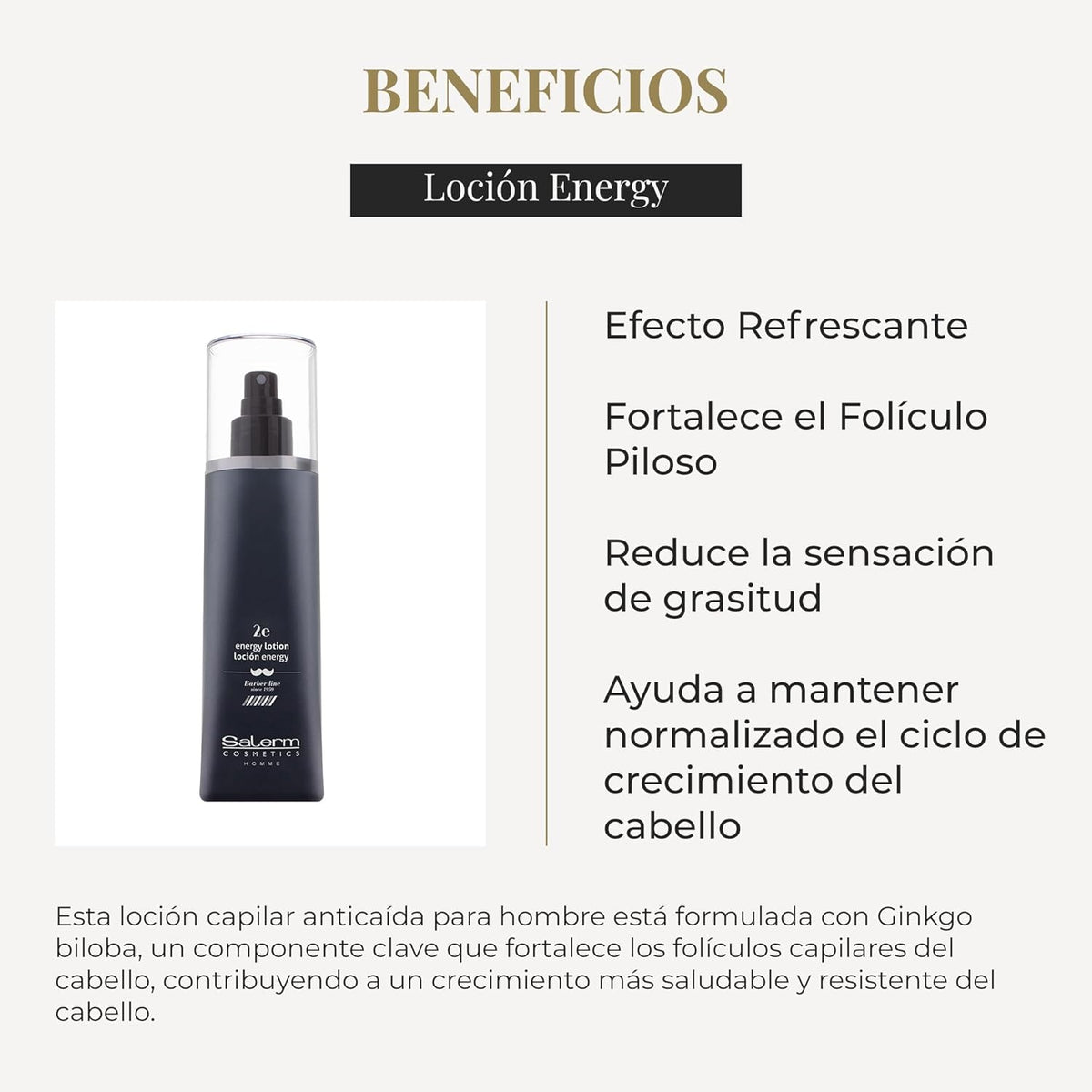 Salerm Homme Hair Loss Lotion 2 Energizing Capillary Treatment Spray, 200 ml