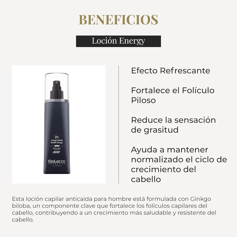 Salerm Homme Hair Loss Lotion 2 Energizing Capillary Treatment Spray, 200 ml