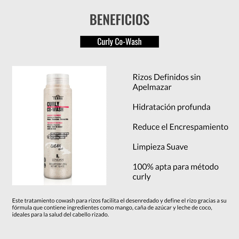 Lendan Curly Cuban Spirit 4-PIECE DEFINITION & OIL KIT  by Terra with Low Poo Shampoo 10.6 oz + Co-Wash Treatment 10.4 oz + Curl Defining Gel 9.7 oz + Curly Oil 2.5 fl.oz