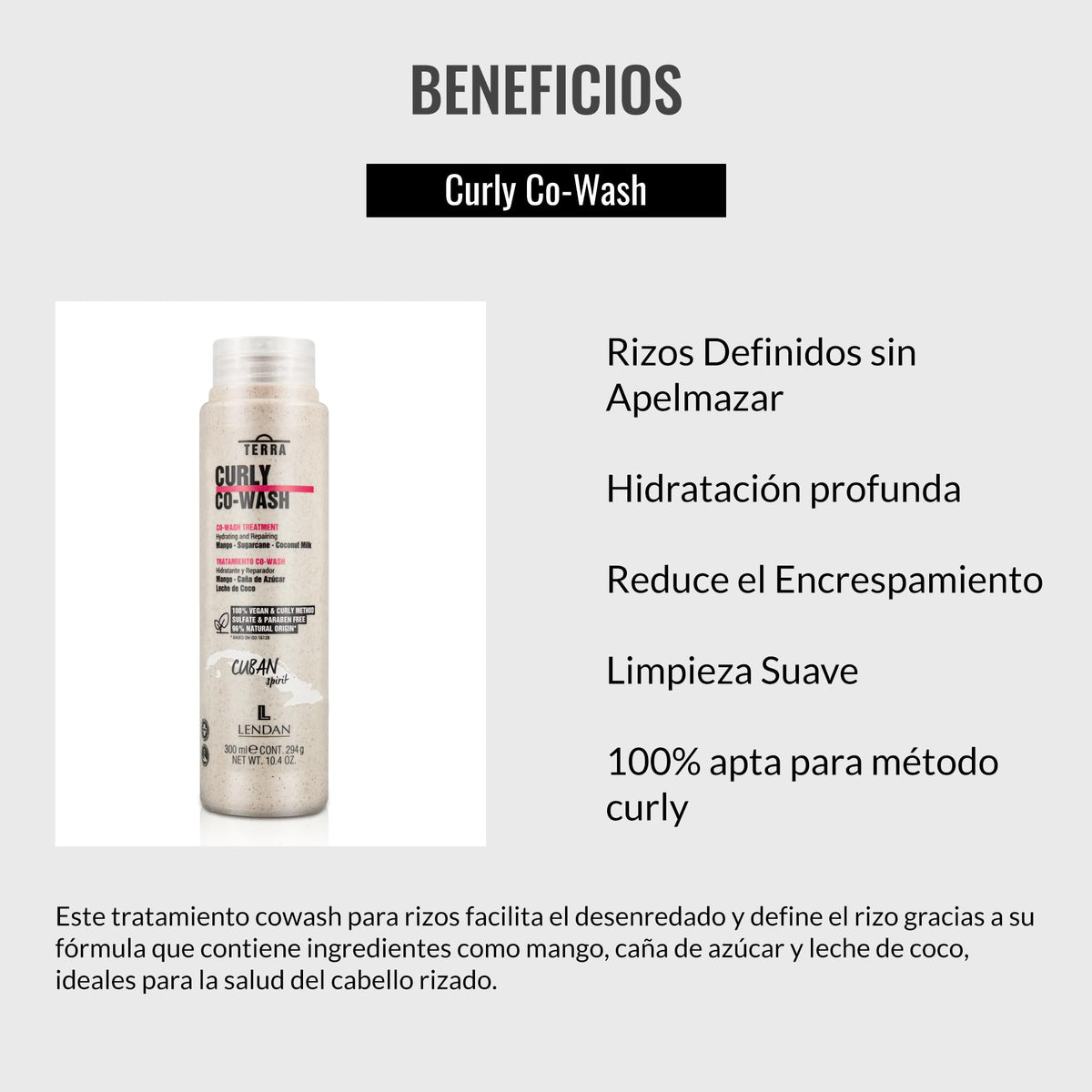 Lendan Curly Cuban Spirit 4-PIECE ACTIVATOR  & OIL KIT by Terra with Low Poo Shampoo 10.6 oz + Co-Wash Treatment 10.4 oz + Curl Activator Cream 9.0 oz + Curly Oil 2.5 fl.oz