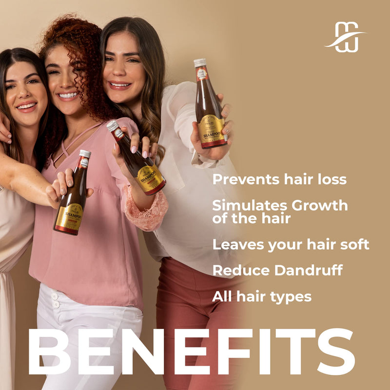 Mawie Hair Beer Shampoo with Wheat and Beer Yeast natural extracts. Stimulates hair growth and contributes to collagen production. 8.79fl.oz.