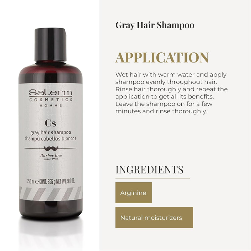 SALERM - White Hair Shampoo for Men - Homme White Hair Shampoo - 250 ml