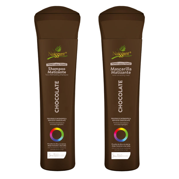 naissant Chocolate Hair Toning Set | Color Depositing | Refresh & Neutralize Brassy Tones | Paraben, Ammonia & Sulfate Free | Pro-Vitamin B5, Olive Oil & Honey (Chocolate) 10.1 Fl Oz