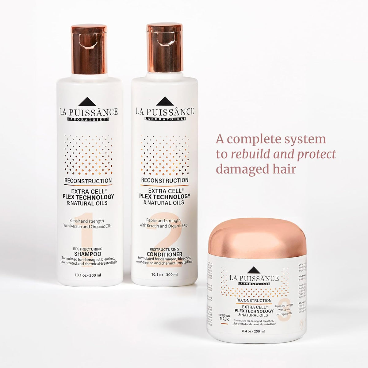 LA PUISSANCE Extra Cell Plex Conditioner Step 2 - Intense Hydration & Repair for Damaged Hair - Ideal for Color-Treated, Bleached & Chemically-Treated Hair - 10.1 fl oz for Home and Salon Use