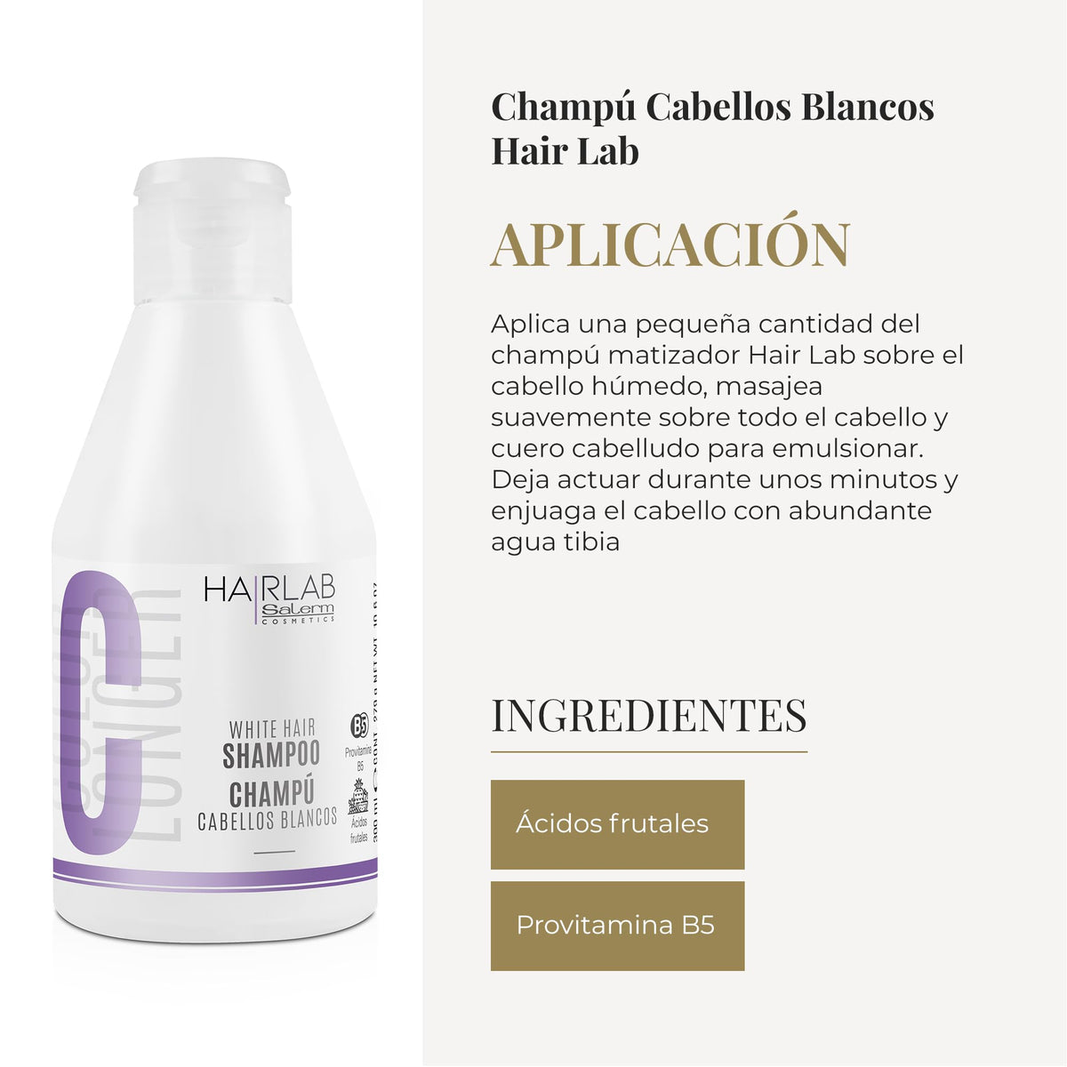 Salerm Cosmetics HAIRLAB WHITE HAIR SHAMPOO 10.6 OZ