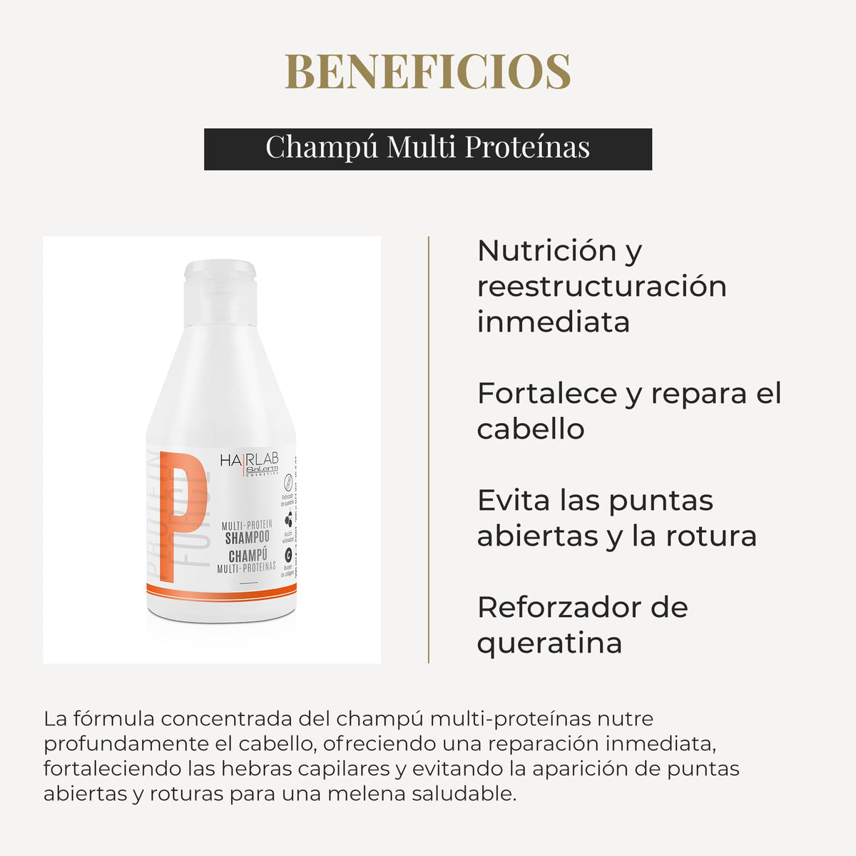 Salerm Cosmetics HAIRLAB MULTI-PROTEIN SHAMPOO 10.6 OZ