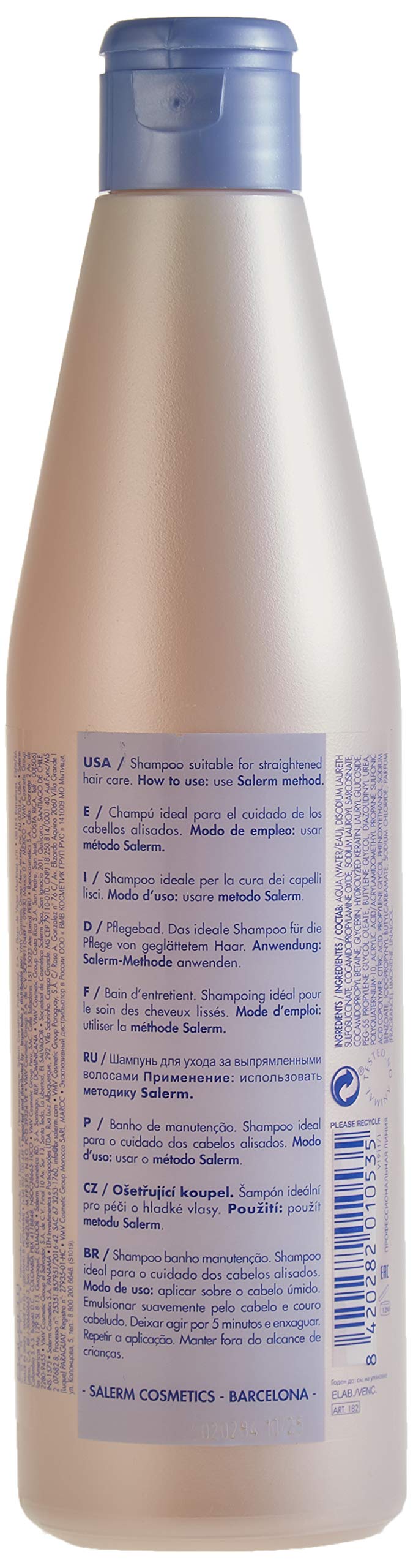 Salerm Cosmetics Keratin Shot 1 Maintenance Shampoo, 18 Ounce