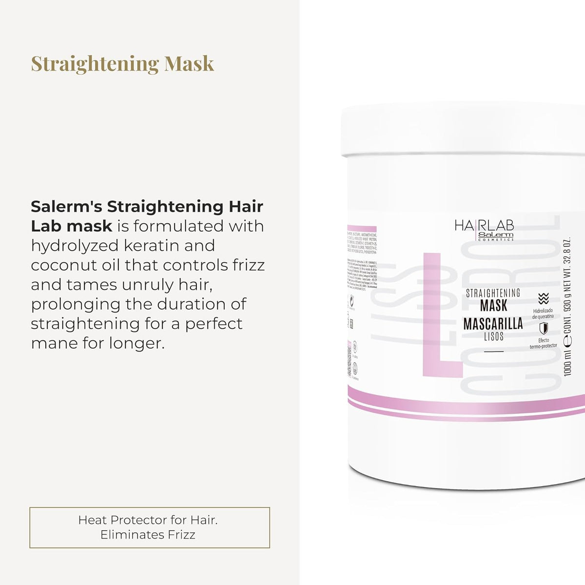 Salerm HairLab Lisos · Mascarilla · 1000 ml · 32.8 oz