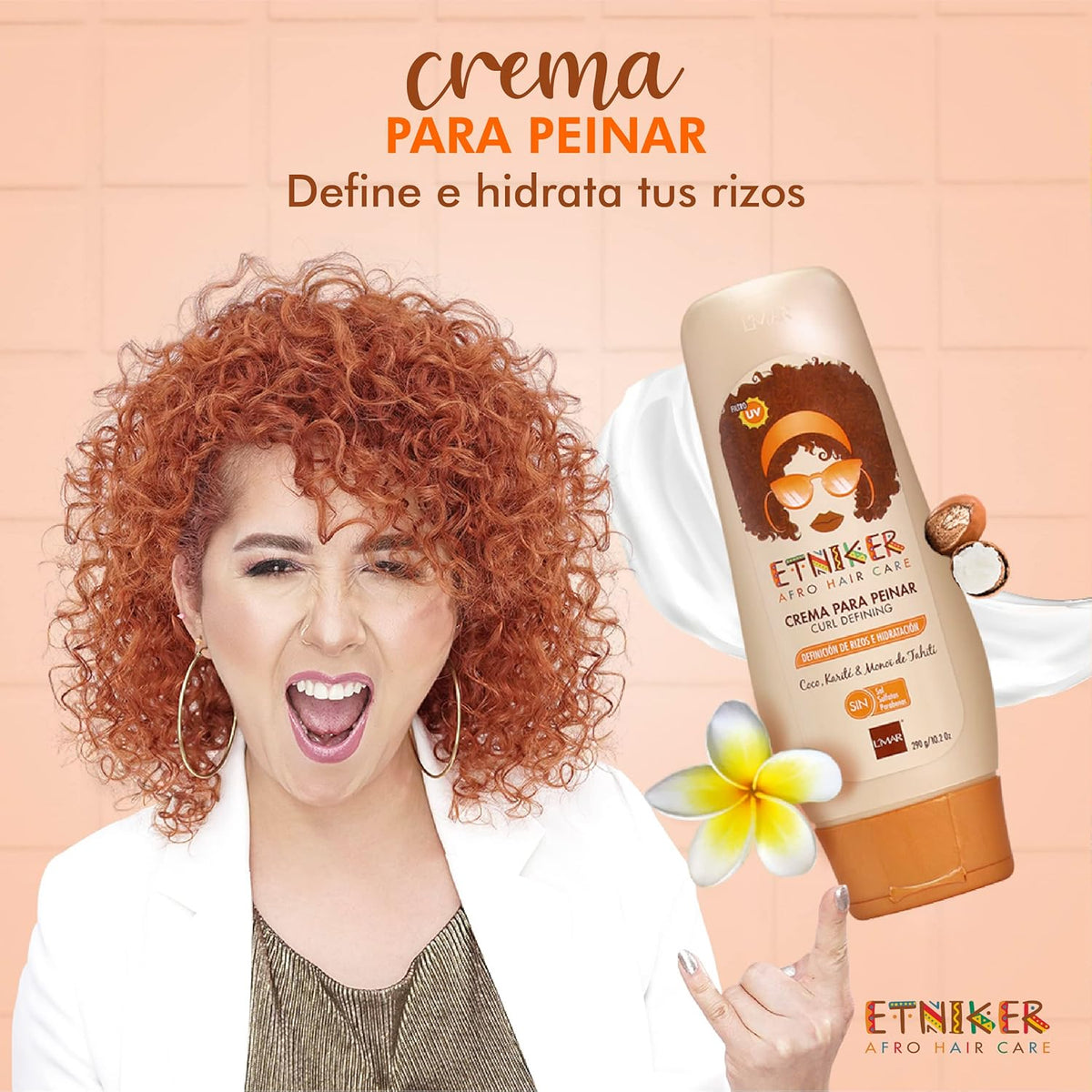 ETNIKER Nourishing Shampoo & Styling Cream Set | Afro-textured, Curly & Wavy hair | Cleanse, Hydrate, Nourish & Define | Coconut, Shea Butter & Monoi Tahiti | Free from Sulfates, Salt, Silicones
