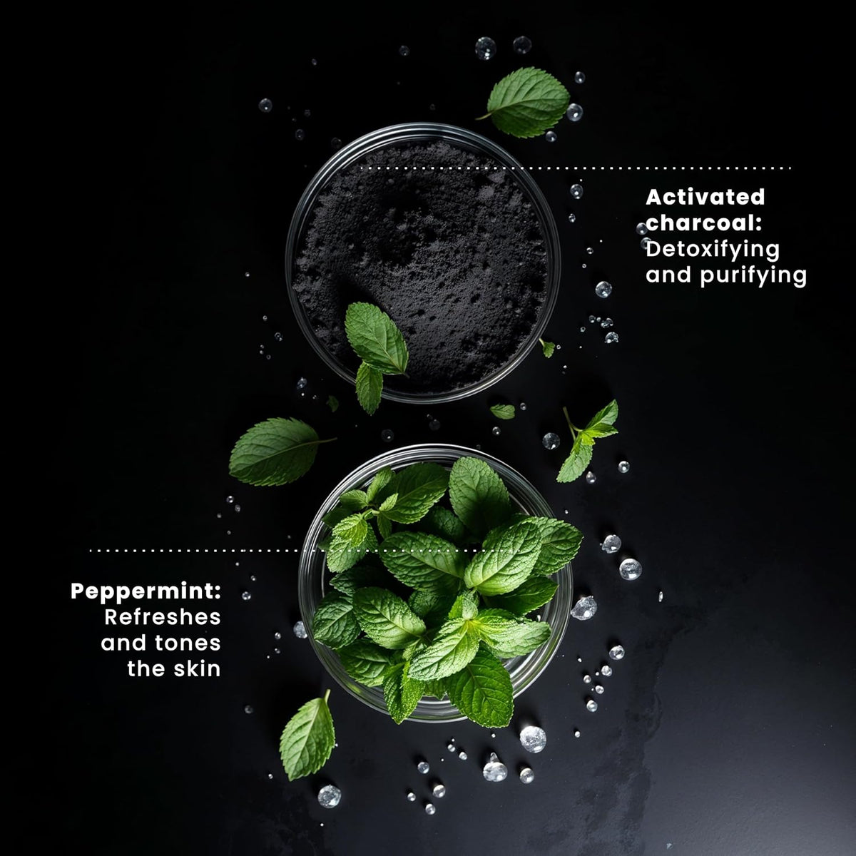 Pili Natural Activated Charcoal Detoxifying Soap Bars with Peppermint Oil (3 Pack) for Face and Body for Men, Women and Teens