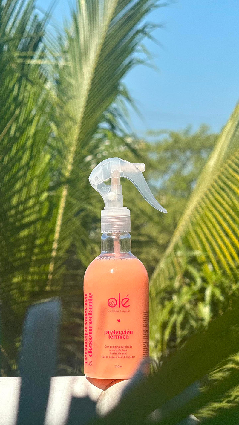 OLÉ Detangling Thermoprotector | Termoprotector capilar 250 ml, 100% Organic | Hair thermoprotector With Açaí Oil.