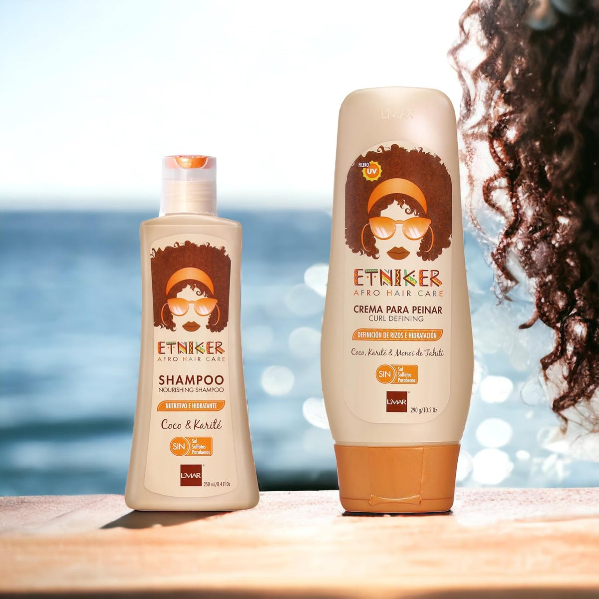 ETNIKER Nourishing Shampoo & Styling Cream Set | Afro-textured, Curly & Wavy hair | Cleanse, Hydrate, Nourish & Define | Coconut, Shea Butter & Monoi Tahiti | Free from Sulfates, Salt, Silicones