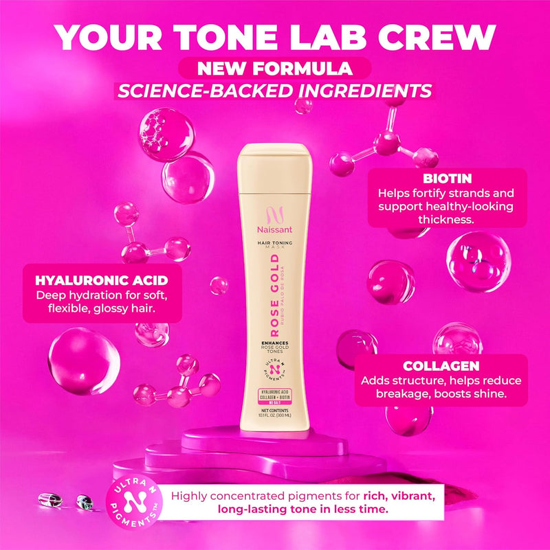 Naissant Rose Gold Hair Toning Mask (Palo de Rosa) 10.1 Fl Oz