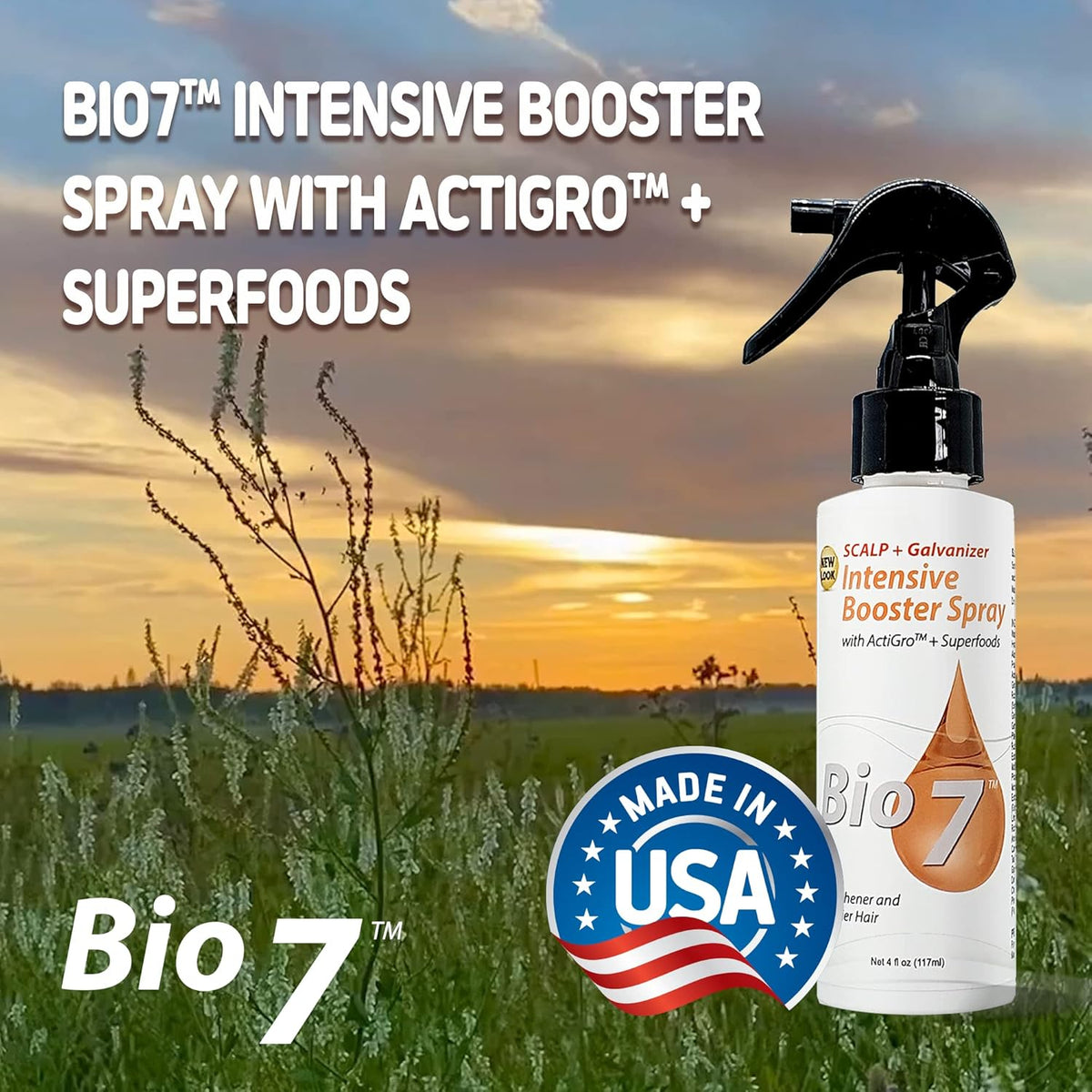 Bio7 Scalp + Galvanizer Intensive Hair Growth Booster with Active Growth Complex and Superfoods - 4fl oz