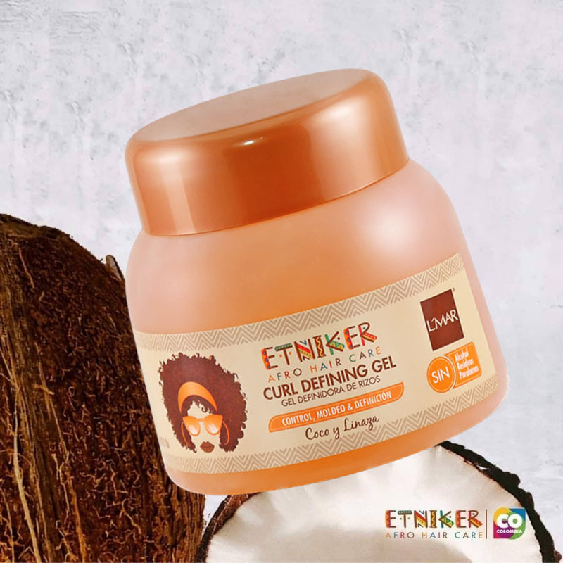 ETNIKER Afro-textured, Curly & Wavy Hair Define Kit | Gel, Hydroelixir & Styling Cream | Control, Nourish, Define | Coconut, Shea Butter, Monoi Oil, Flaxseed | NO Alcohol, Parabens & Sulfate.(3piece)