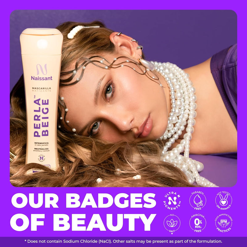 Naissant Professional Pearl Blonde - Perla Beige Matiz Hair Color Intensifier and Tone Corrector.