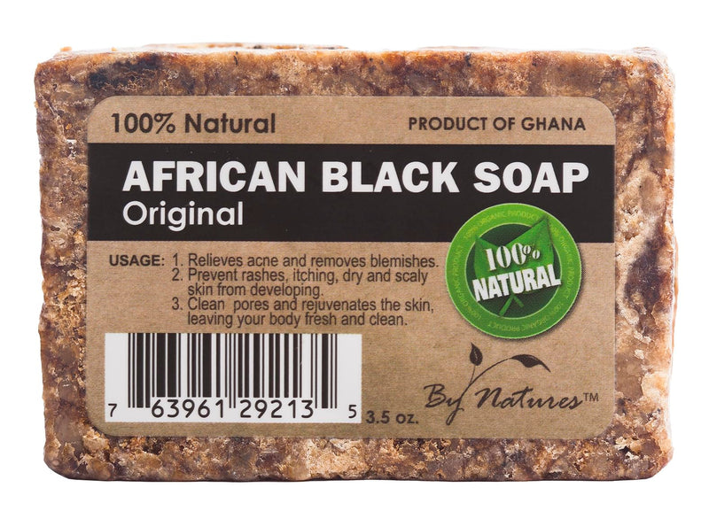 By Natures 100% Natural African Black Soap Original 3.5 Oz (Pack of 1)