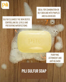 Pili Natural Sulfur Soap Bars (3 Pack) Jabón de azufre - Deep Cleansing and Oil-Control Formula for All Skin Types - Maintain Healthy Skin - 3-Pack