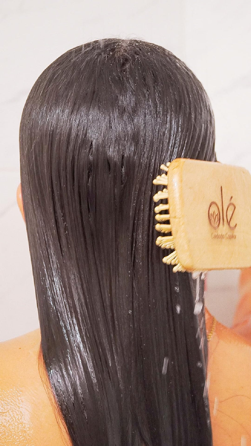 OLÉ Dry Hair 5 Piece Pack - Coconut pulp pre-shampoo + Coconut, Cinnamon & Honey Shampoo + Cotton & Coconut Conditioner + Detangling Thermo protector + Frizz Emergency Styling Cream