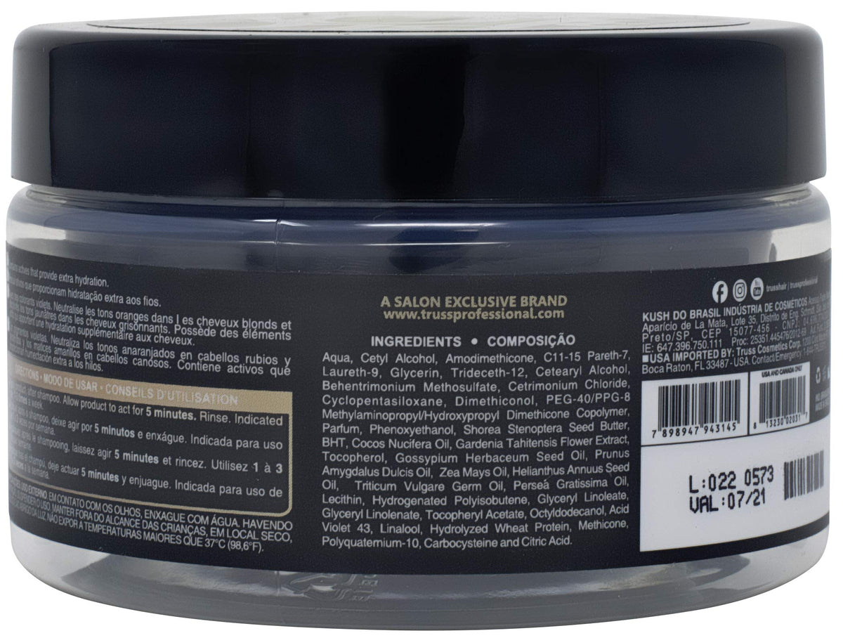 Truss Blond Hair Mask - Hydrating Violet Purple Toner Hair Mask Neutralizes Orange And Yellow Tones On Blonde, Bleached, And Gray Hair