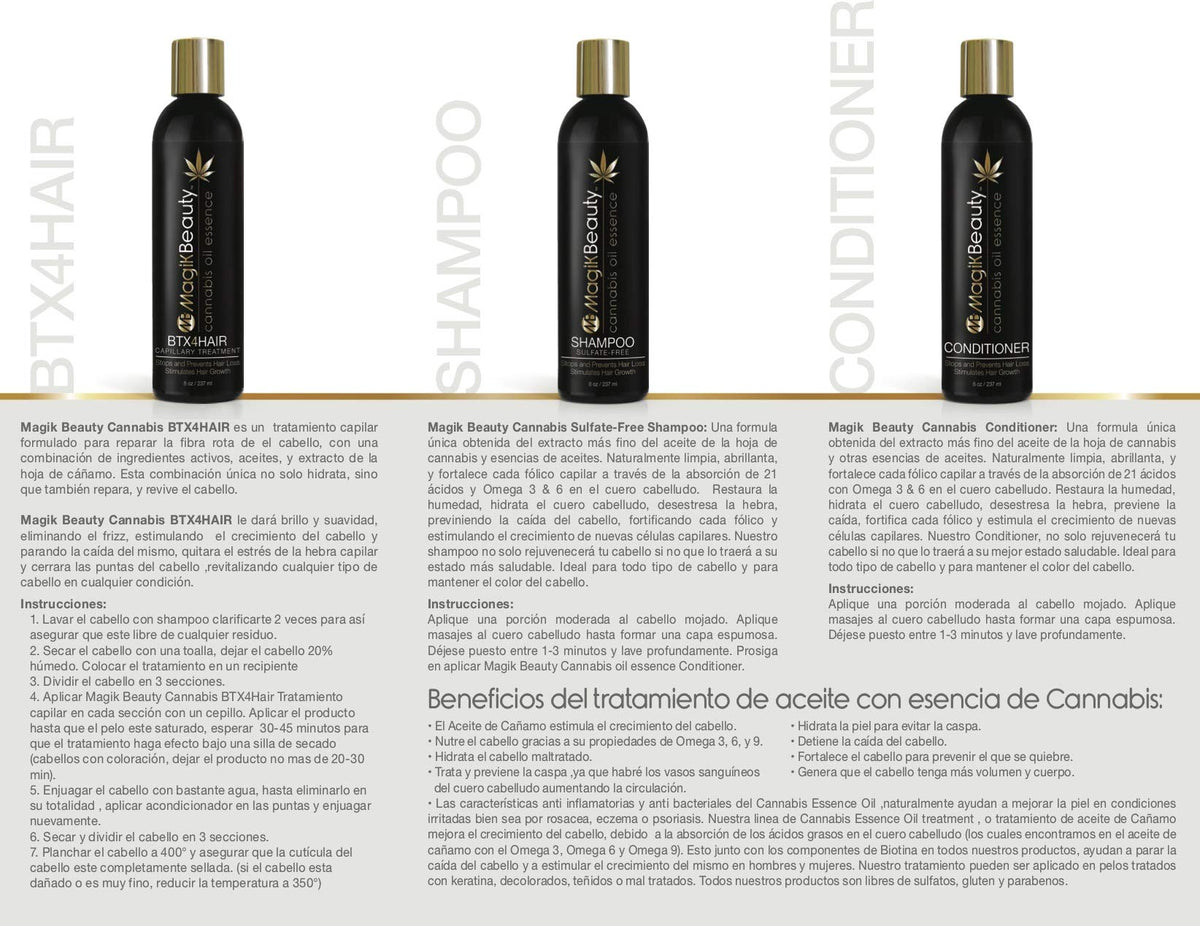 Hemp Oil Botox Hair Growth Hemp Oil Essence BTX4HAIR Growth Capillary Treatment 8 oz - Stops and Prevents Hair Loss - Stimulates Hair Growth