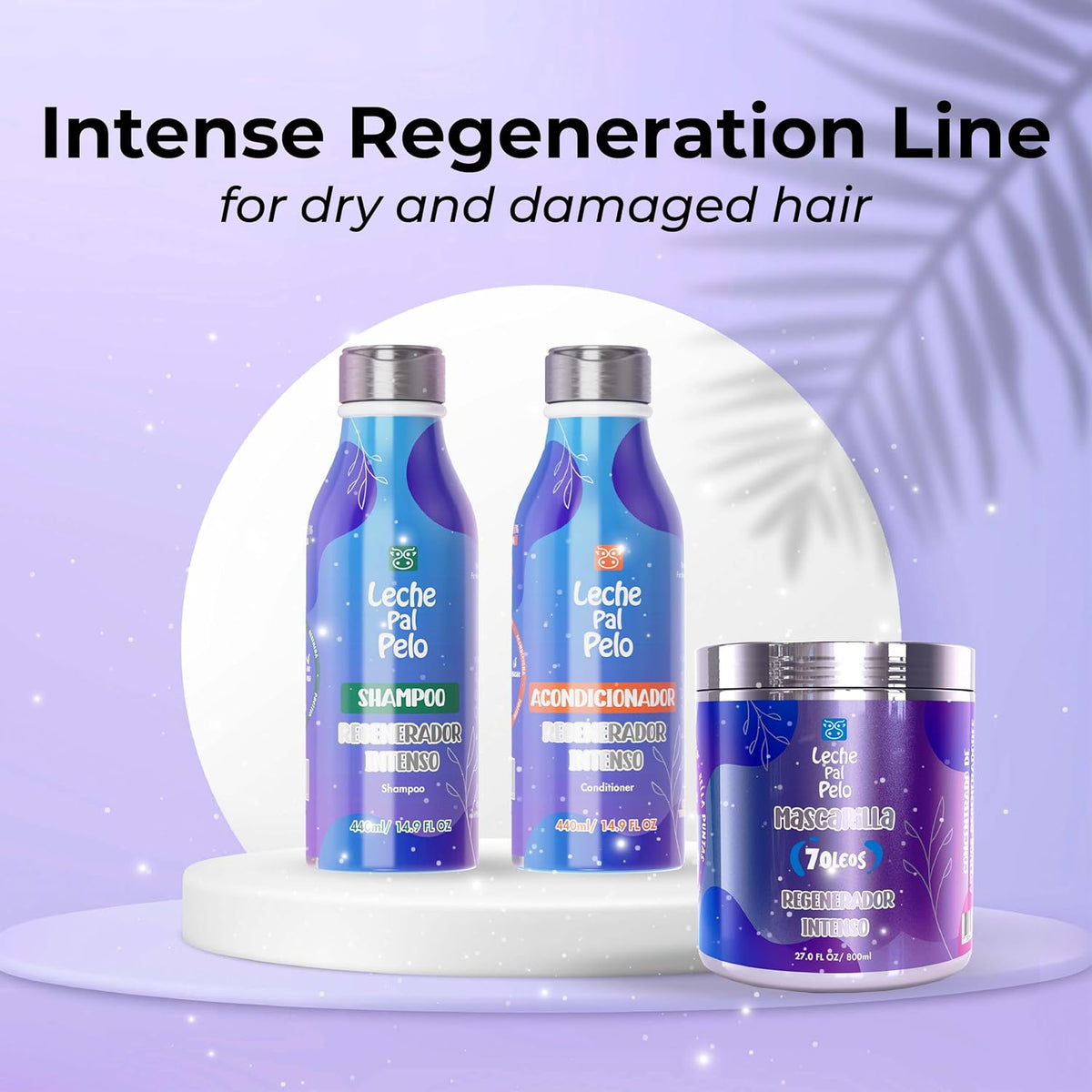 Leche Pal Pelo Intense Regenerator - Shampoo for Dry, Damaged Hair - With Coconut Milk, Aloe Vera, Amino Acids - 14.9 oz