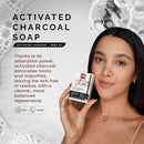 Pili Natural Activated Charcoal Detoxifying Soap Bars with Peppermint Oil (3 Pack) for Face and Body for Men, Women and Teens
