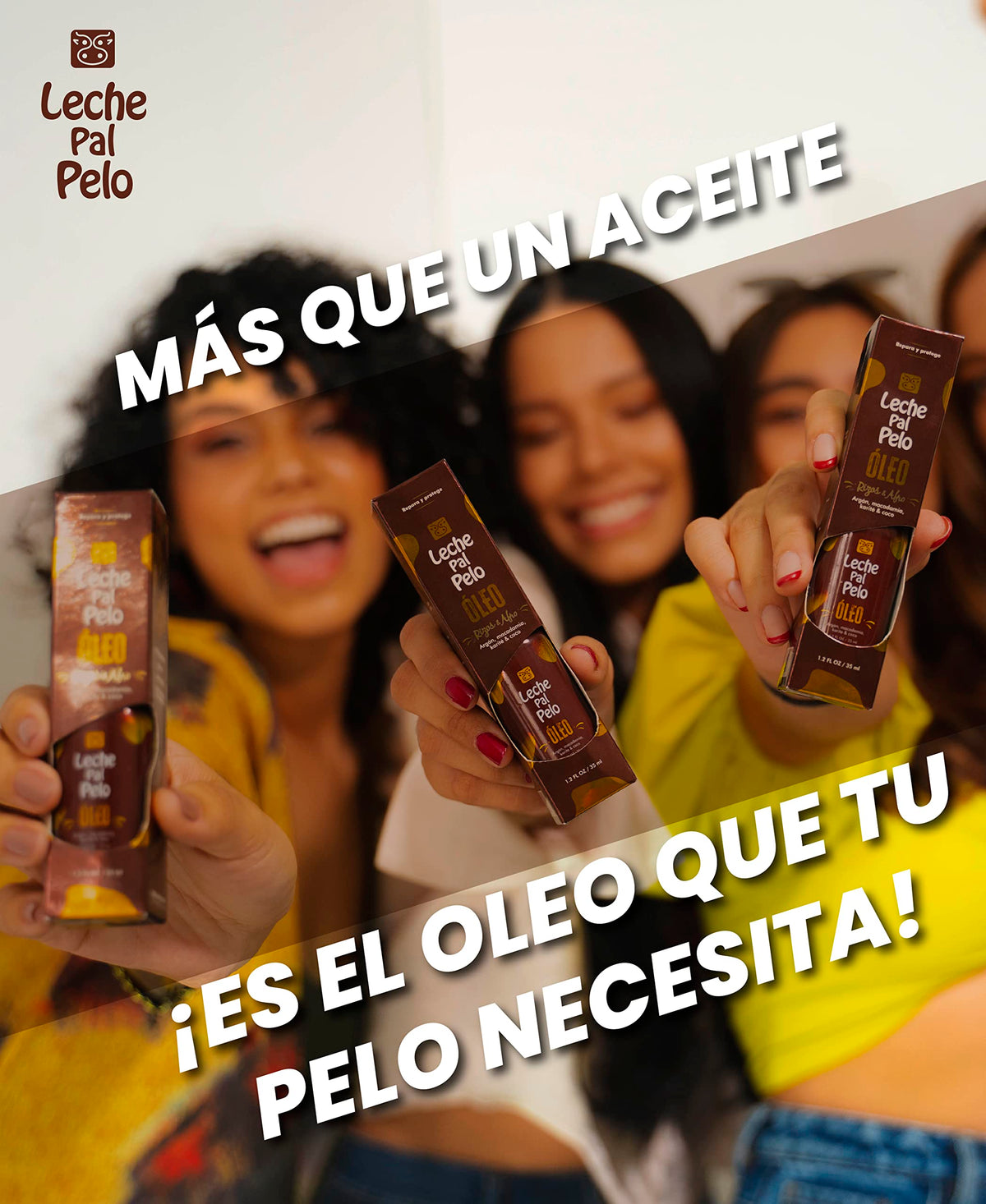 Leche Pal Pelo Curls in Harmony Combo Set: Shampoo, Nourishing Mask, Thermal Protector Defining Cream, and Argan Oil for Perfectly Defined, Hydrated Waves, 14.9 oz bottles, Set of 4