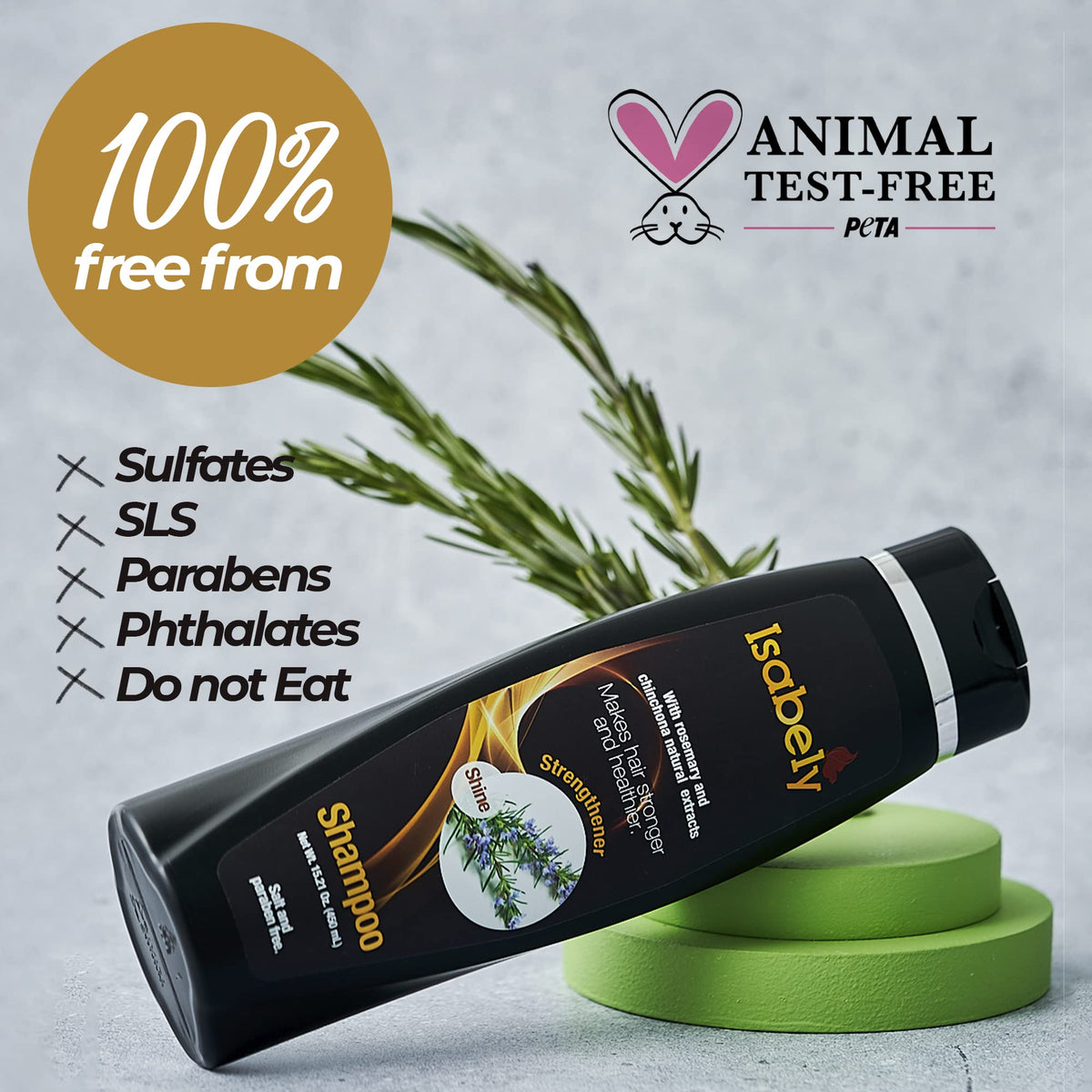 Isabely Rosemary Hair Shampoo Anti-dandruff Hair Loss Control 15.21oz