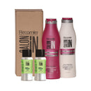 RECAMIER Anti Frizz Shampoo Conditioner Set Hair 10.1 OZ + 2 Nano keratin Shots