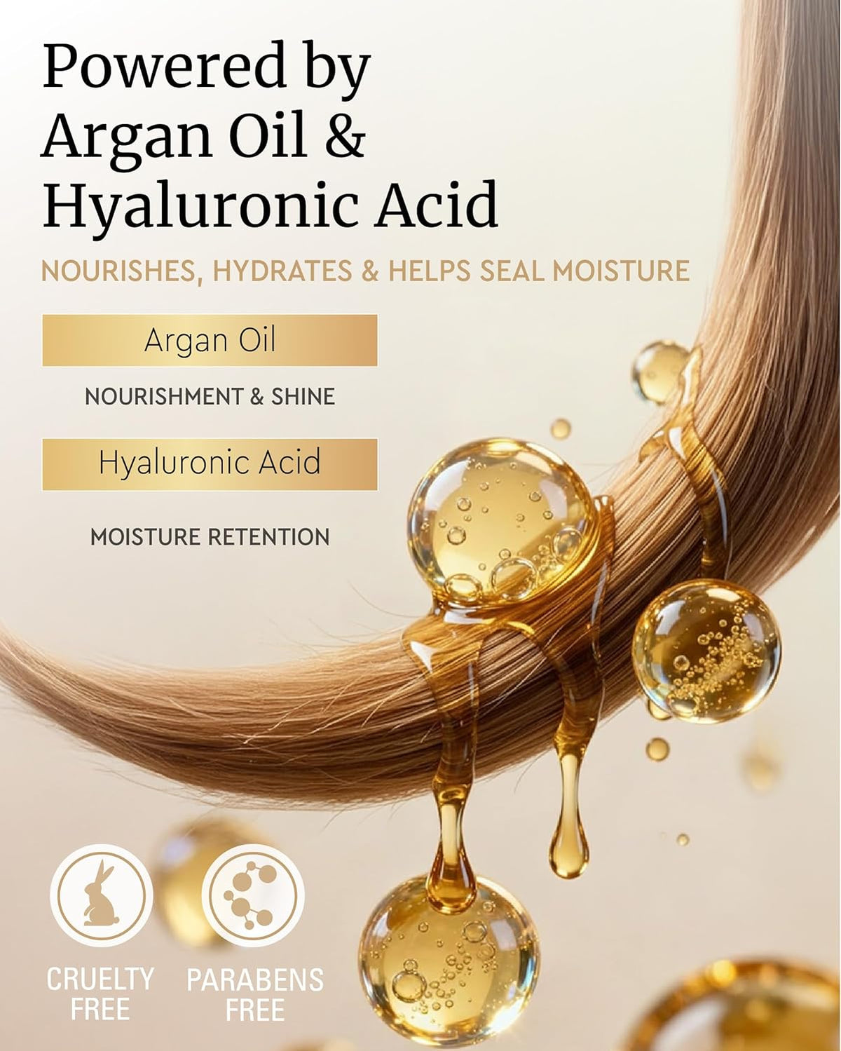 LA PUISSANCE Premium Argan Oil & Hyaluronic Acid Hair Mask 8.4 oz – Deep Conditioning Anti-Frizz Treatment for Dry & Damaged Hair – Intense Hydration, Shine & Repair – Luxury Salon Grade Hair Mask