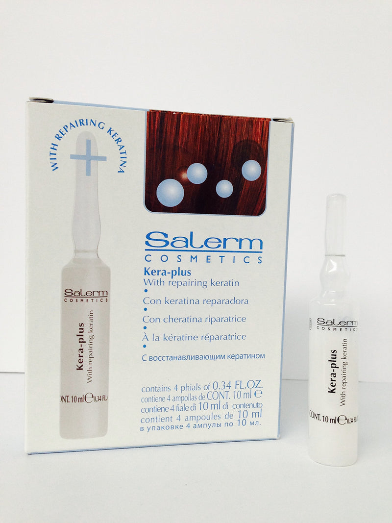 Salerm Cosmetics Kera Plus Hair Keratin Treatment - box of 4 vials (0.44oz ea)