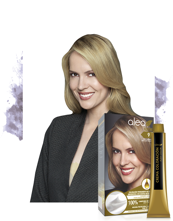 Alea Permanent Hair Color Cream Kit #9.1 Extra Light Ash Blond -Rubio Extra Ceniza | Enriched with Nutritive Oils 100% Gray Cover
