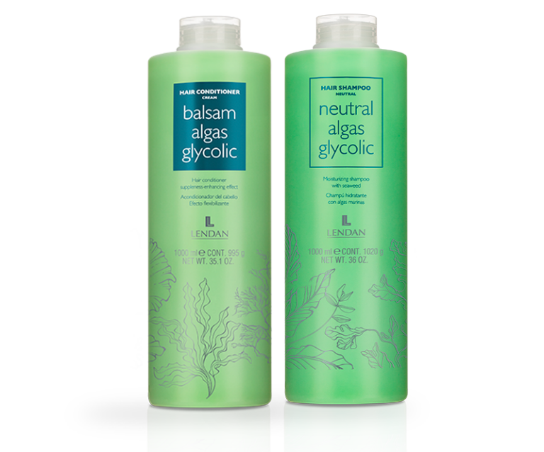 Lendan  Algae Glycolic Hair Care Kit – Hydrating Neutral pH Shampoo + Instant Detangling Conditioner
