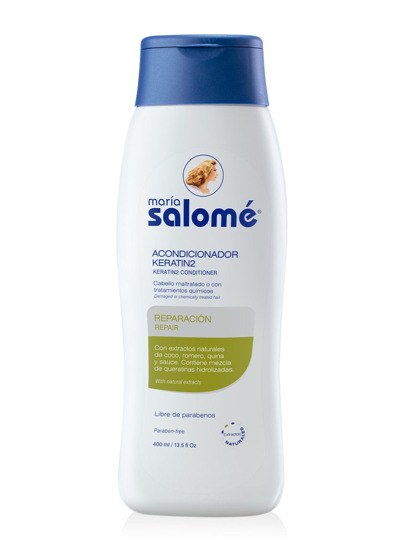 Maria Salome Keratin 2 Hair Conditioner Dual Repair 13.5 fl.oz. | Acondicionador Queratina Doble Reparacion