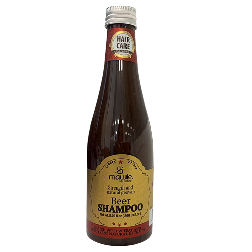 Mawie Hair Beer Shampoo with Wheat and Beer Yeast natural extracts. Stimulates hair growth and contributes to collagen production. 8.79fl.oz.