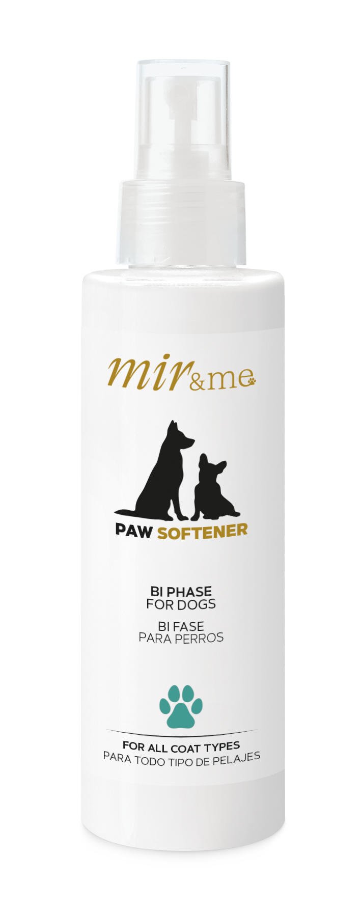 MIR&ME Paw Softener Bi‑Phase Leave‑In Conditioner for Dogs – Detangling & Hydrating Spray with Red Algae – Easy Brushing & Moisture Boost – 150 ml
