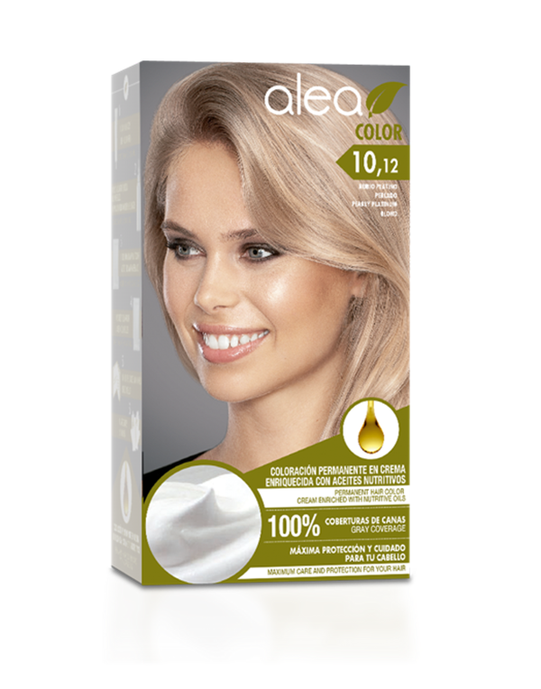 Alea Hair Color Cream Kit #10.12 Pearly Platinum Blond - Rubio Platino Perlado | Permanent Hair Dye - Argan and Macadamia Oil - 100% Gray Coverage